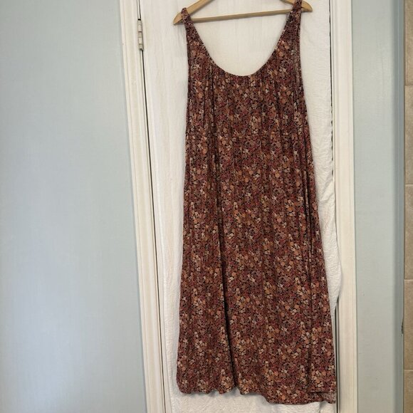 Old Navy Waist-Defined Floral Midi Dress XXL Peasant Cottage Babydoll - Picture 4 of 11